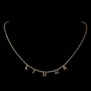 Collar con Colgante Fino del Signo Zodiacal Libra - Product Image 1
