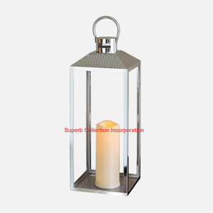 Modern <b>White</b> Metal Candle <b>Lantern</b> Decorative Large Hanging & Tabletop <b>Lantern</b> With Clear Glass Panels For Indoor Outdoor - Product Image 6