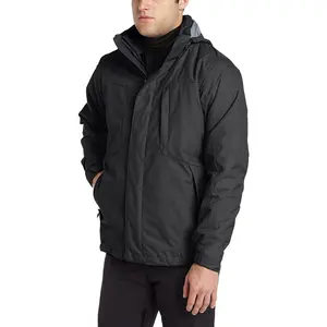 2024 Men Ski Windbreaker Black Hooded Rain Coat for Traveling Hiking Clothing Waterproof Wholesale Winter Outdoor Jacket