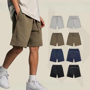 Pantalones cortos de baloncesto holgados para hombre, pantalones cortos deportivos informales de algodón de 380 gramos para deportes al aire libre, entrenamiento para correr - Product Image 1