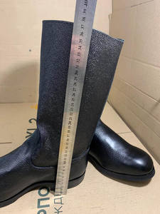 Bottes de sécurité longues sous le genou en cuir véritable, hiver, embout en acier, antidérapantes, haute résistance, confortables, chaussures tactiques, nouvelle arrivée - Product Image 2