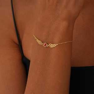 925เงินสเตอร์ลิง18K ทอง18K Vermeil เรียบง่ายกำไลข้อมือรูปปีกนางฟ้าสำหรับวันเกิดหรือของที่ระลึกของขวัญวันเกิดสำหรับเธอ - Product Image 1