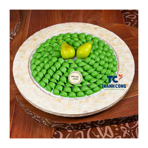 Vietnam OEM ROUND MOP TRAY for <b>RAMADAN</b> EID <b>Chocolate</b> Gift Elegant Handmade Tray Wholesale Custom Decorative Design - Product Image 1