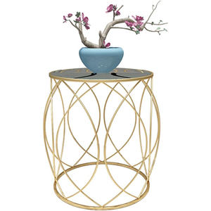 Mesa auxiliar moderna ecológica extraíble con base y parte superior de metal verde para decoración del hogar, sala de estar y dormitorio - Product Image 6