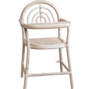 Ротанговый детский высокий стул, детское кресло для кормления, оптовая продажа, многофункциональное детское металлическое кресло с индивидуальным логотипом, стильная упаковка для гостиной