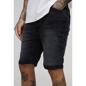 Pantalones cortos vaqueros de verano para hombre, último diseño, pantalones cortos vaqueros holgados lavados de Color sólido para hombre, precio barato al por mayor, logotipo personalizado - Product Image 3