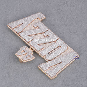 Trendy <b>Diamond</b> 925 Sterling <b>Silver</b> Custom Latter Charm Pendant Round Moissanite <b>Diamond</b> Pendants <b>Necklaces</b> for Birthday Gift - Product Image 3