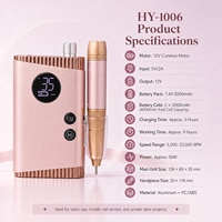 Máquina Profesional Portátil para Manicura y Pedicura, 22000 RPM, Recargable, Inalámbrica, Lima Eléctrica, Kit de Herramientas para Salón