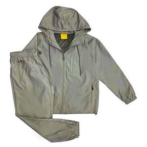 Ababus Sports Tracksuits Veste coupe-vent 2 pièces pour homme, couleur grise, pantalon zippé, vêtements de sport, survêtements en polyester - Product Image 6