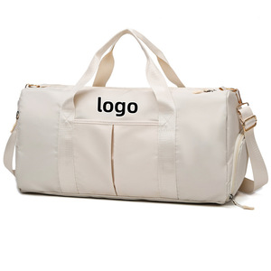 Large Capacity Lightweight 30-40L Fashionable Canvas Sports Travel Bag Cross-Border Yoga Fitness Shoe Compartment Printed Logo - Product Image 1