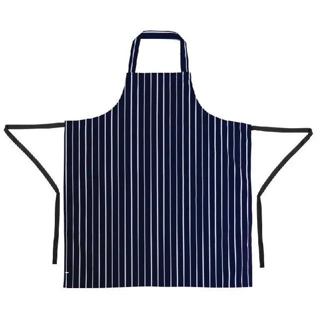 Donkerblauw Gestreepte Katoenen Keuken Koken Industrieel Blauw Custom Verstelbare Band Restaurant Koken Bbq Chef Schort