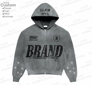 Custom Winter Printing Embroidery Tracksuits for Men Women Designer Heavyweight <b>Knitted</b> 400gsm Tracksuit - Product Image 5