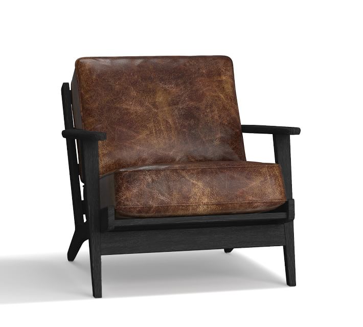 Italian style hotel lobby occasional luxury mid century modern leather upholstered accent recliner daiki armchair lounge chair