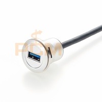 Hochgeschwindigkeits-USB 3.0 A USB3.0 Stecker auf Buchse Einbau-Verlängerungskabel mit Aluminiumlegierungsgehäuse für Auto-Armaturenbrett 0,3m