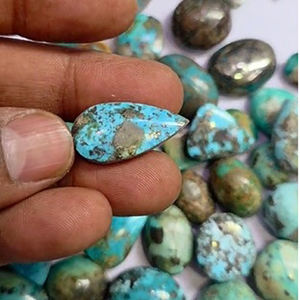 166 piezas de turquesa natural de 14mm a 40mm cabujón de pera ovalada 4240 Cts lote Iroc ventas buena calidad cabina turquesa US $255 para todos - Product Image 3