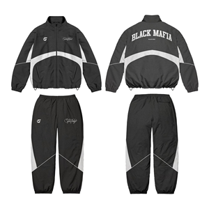 Winter Printed Plus Size Hooded <b>Running</b> <b>Jacket</b> Windbreaker <b>Lightweight</b> Fleece Breathable Tracksuit Set Custom Logo Wholesale - Product Image 4