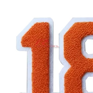 Best Custom Towel Chenille Patch Number and Name Embroidered Heat <b>Press</b> Large Designer Embroidery Chenille Patches for Hats - Product Image 4