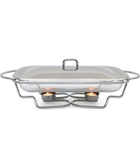 Plato de frotamiento de acero inoxidable listo para fiestas con acabado brillante y cubierta segura adecuada para eventos en interiores y exteriores - Product Image 2