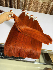 Extensions de cheveux humains Remy de haute qualité, orange, en vrac, sans trame, double épaisseur, à enrouler - Product Image 5