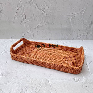 Bandeja de Servicio Multiusos Moderna de Ratán, Calidad Premium, Tejida a Mano, Decoración Natural para el Hogar por Tradebyd - Product Image 1