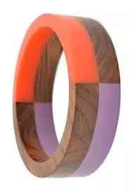 Buy Vintage <b>Wooden</b> Resin Bangle Set Heart Cut Trendy Women's Bracelet Bangles Round Handmade Fashion Trending <b>Jewellery</b> - Product Image 3