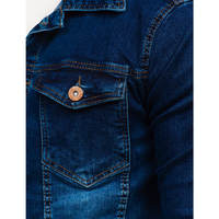 Veste en jean en coton unie de style vintage pour homme grande taille avec rembourrage en duvet, vêtement d'extérieur simple boutonnage pour l'hiver