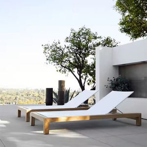 Ensemble de chaises longues modernes en <span class=keywords><strong>bois</strong></span> massif teck, patio extérieur, jardin, chaise longue pour hôtels - Product Image 4