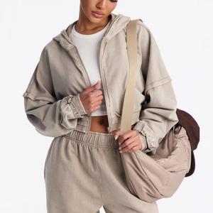 Pantalones Cortos de Talla Grande para Mujer, Casuales, Ecológicos, de Secado Rápido, Material de Terciopelo, con Capucha y Cierre de Cremallera - Product Image 3