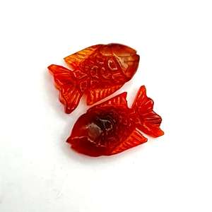 Perles de pierres précieuses sculptées en forme de poisson en cornaline naturelle 17x26mm Charmes d'animaux en cornaline pour la fabrication de bijoux en vrac - Product Image 5