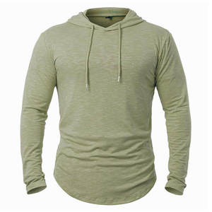 Sweat à capuche pour homme à motif uni, sweat à capuche d'automne, tissu tricoté, design d'impression personnalisé - Product Image 1