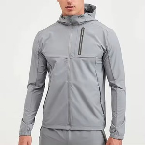 Veste coupe-vent de sport pour homme, design personnalisé avec logo, streetwear, veste en nylon softshell imperméable, tissée, pour activités de plein air, course à pied - Product Image 1
