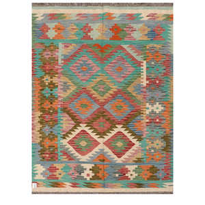 Alfombra Kilim de Maimana, Afganistán, 203 x 150 cm, Alfombras y Conjuntos Tradicionales Afganos - Product Image 1