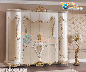 Meubles de chambre à coucher design baroque italien Armoire classique à 4 portes sculptée en feuille d'or Armoire principale majestueuse Villa de luxe - Product Image 5