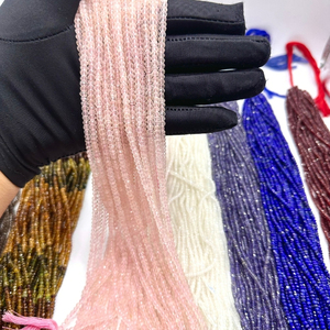 Premium Rose Quartz Faceted Rondelle Beads 3mm Pink Stone Strands - Product Image 1