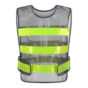 เสื้อกั๊กรักษาความปลอดภัยเทปสะท้อนแสงสีเหลืองเรืองแสงเสื้อกั๊กชั้นเชิงปรับได้เพื่อความปลอดภัยสูงมองเห็นได้ชัดเจนสำหรับผู้สำรวจยามพร้อมโลโก้ - Product Image 1