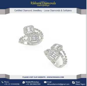 Anillo de diamantes de oro blanco de 14kt de Venta caliente para mujer Anillo de recepciones de boda de moda del fabricante Precio inmejorable - Product Image 2