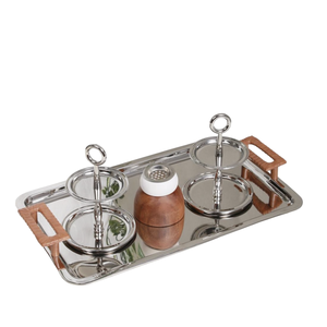 Plateau de service en métal de grande taille, robuste, en acier inoxydable, artisanat en métal, design unique, personnalisable, plat décoratif - Product Image 1