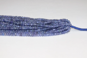 Excellent Natural Tanzanite Smooth Rondelle Beads 3-5mm Genuine Tanzanite Gemstone - Product Image 2