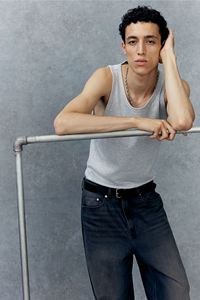 กางเกงยีนส์ผ้าฝ้ายแข็งสีน้ำเงินเข้มสำหรับผู้ชายกางเกงยีนส์แบบหลวมขาโค้งมนคุณภาพสูงกางเกงทรงหลวม - Product Image 6