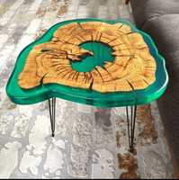 Table basse d'appoint moderne en résine époxy transparente, finition colorée, mobile, décorative, pour salon, mobilier de maison - Grande vente