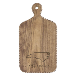 Planche à découper gravée en bois de manguier de Caroline du Nord personnalisée poignée 10x6 pouces écologique pour hôtels restaurants - Product Image 1