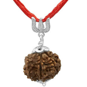 Pendentif Trishul en argent 925 avec Rudraksha 7 Mukhi népalais, 100% original et certifié, pendentifs et breloques de qualité supérieure - Product Image 1