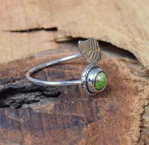 Anillo de Plata de Ley 925 sólida, joyería, anillo de promesa, regalo de boda, piedra preciosa turquesa Natural, anillo de plata fina hecho a mano, joyería - Product Image 4