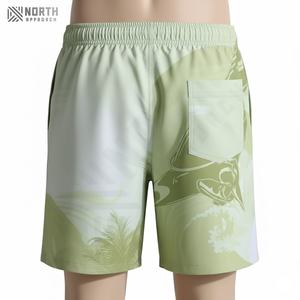 กางเกงขาสั้นว่ายน้ำลำลองสำหรับผู้ชายขายดี ผ้าแคนวาสระบายอากาศ แห้งเร็ว มีเชือกผูก ปรับแต่งโลโก้ สี และขนาดได้ - Product Image 3