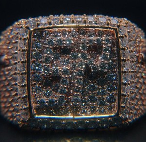Bague personnalisée de forme carrée avec diamant Moissanite VVS étincelant, en argent sterling 925 plaqué rhodium, unisexe - Product Image 1