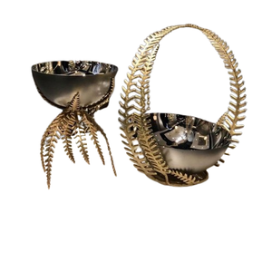 Vente chaude fantaisie nouveau design bol de fruits et de noix en laiton doré brûleur d'encens à usage domestique de luxe - Product Image 1