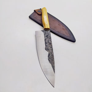 Custom Handcrafted Damascus Steel Chef Hunting <b>Knife</b> with Serrated Clip Point <b>Blade</b> OEM Customizable Best Quality - Product Image 5