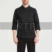 Vente chaude Mode Chef Uniforme Pas Cher Blanc Noir Uniforme Chef Manteau Avec Poche Par Raw To Fine