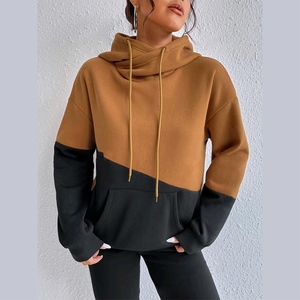 Sweat-shirts Premium pour Femmes – Collection Hiver Décontractée Streetwear – Pull Color Block Personnalisable – Épaules Tombantes – Polaire Écologique - Product Image 3