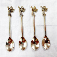 Ensemble de cuillères à café en argent écologiques de style classique Birdie Design pour la décoration de table de restaurant, taille personnalisée